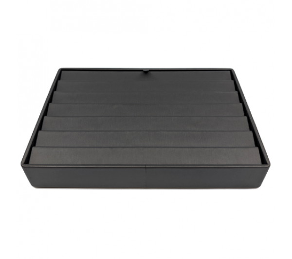 Steel Grey Flat Stackable  7- BRACELET   Tray,  9" x 6" x 1 1/2"H